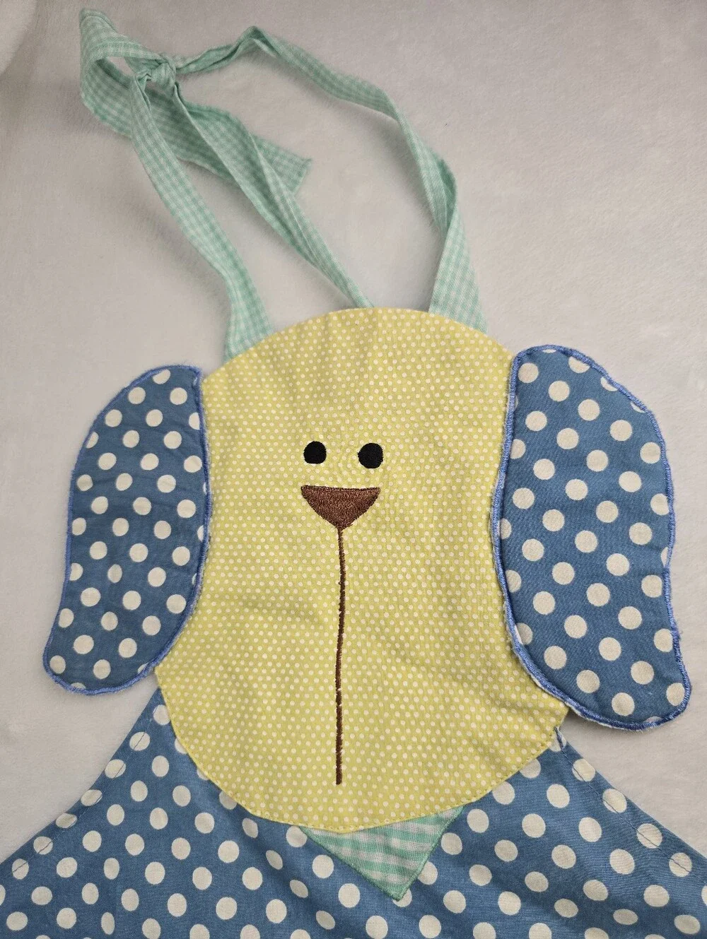 Kids Size Poka Dot Dog Apron 100% Cotton